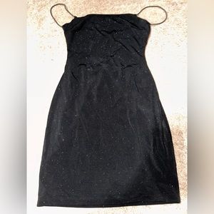 WINDSOR BLACK BODYCON SPARKLY DRESS OPEN BACK